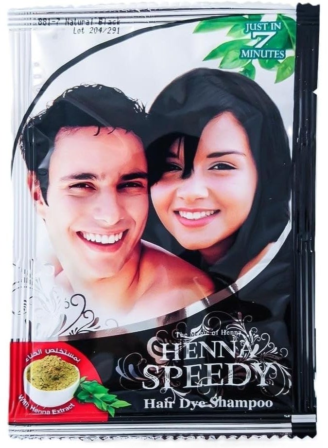 Henna Speedy Natural Black Hair Dye Shampoo - WIth Henna Extract - In Just 7 Minutes - 2 X 20 ML Pack - Image 3